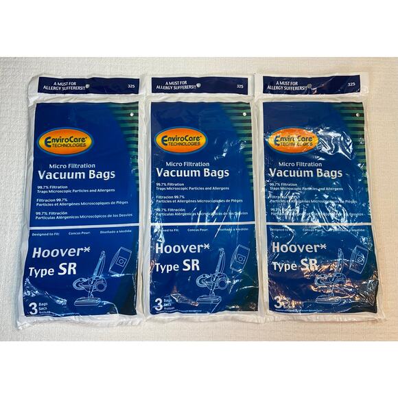 EnviroCare Hoover Duros Type SR Vacuum Bags Microfiltration 9PK - Picture 1 of 2